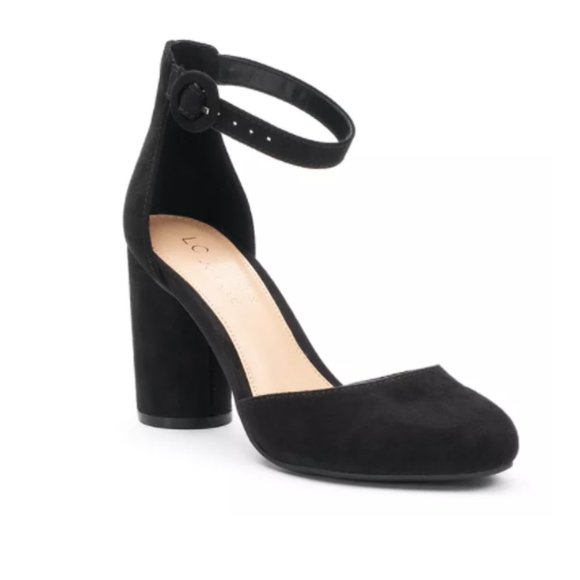 LC Lauren Conrad Shoes - 🆕 LC Lauren Conrad | Hydrangea Round Block High Heel | Faux Suede | Women's